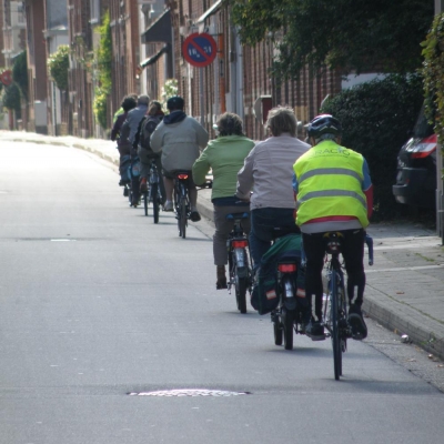 A vélo dans le trafic à Huy